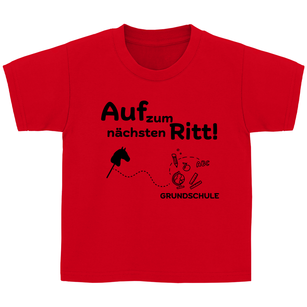 Kinder T-Shirt Hobby Horsing zur Einschulung - Nächster Ritt Grundschule