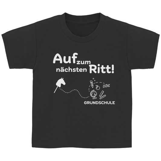 Kinder T-Shirt Hobby Horsing zur Einschulung - Nächster Ritt Grundschule
