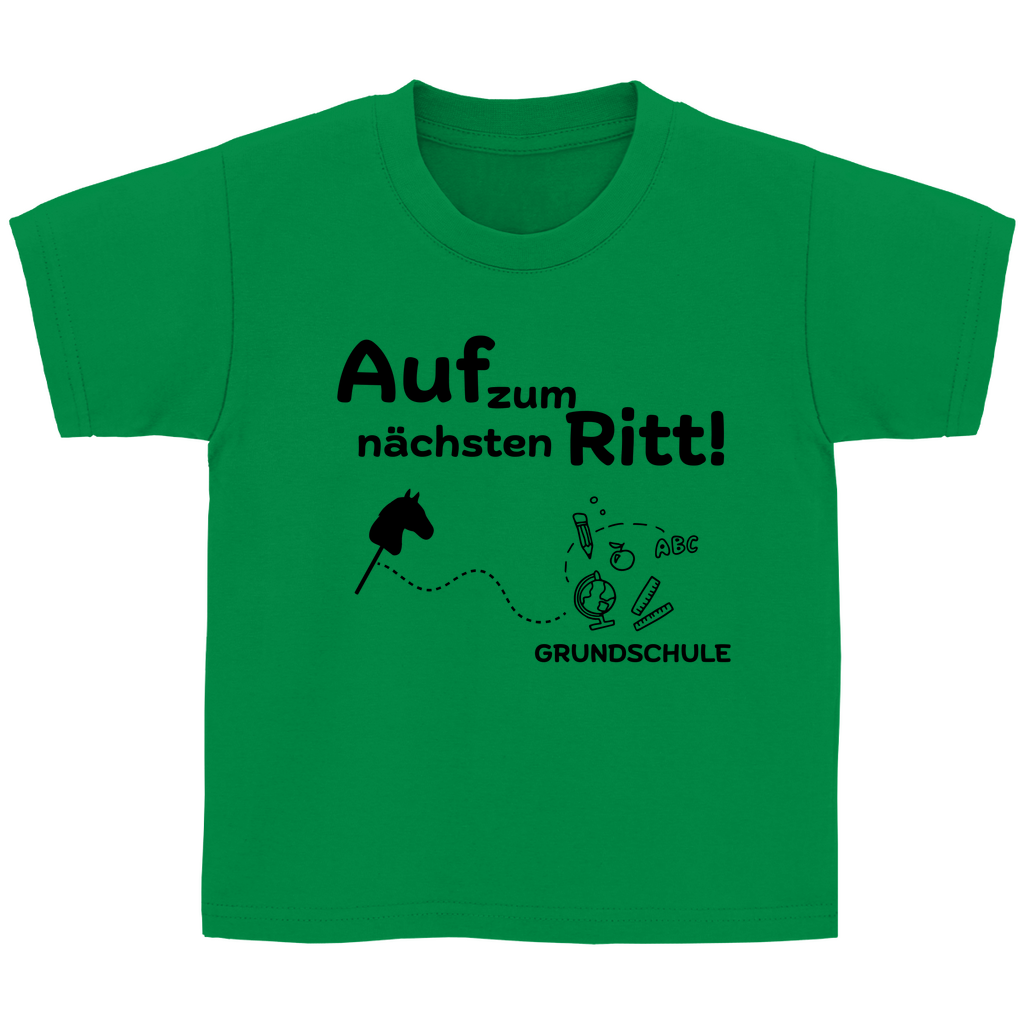 Kinder T-Shirt Hobby Horsing zur Einschulung - Nächster Ritt Grundschule