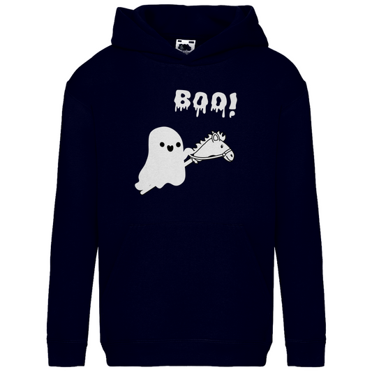 Halloween Hobby Horse Kids Hoodie BOO