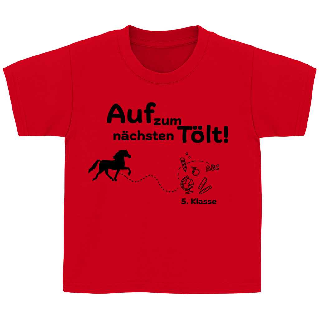 Kinder T-Shirt zur Umschulung Islandpferde - NÄCHSTER TÖLT 5.Klasse
