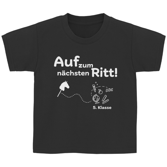 Kinder T-Shirt zur Umschulung Hobby Horsing - NÄCHSTER RITT 5.Klasse