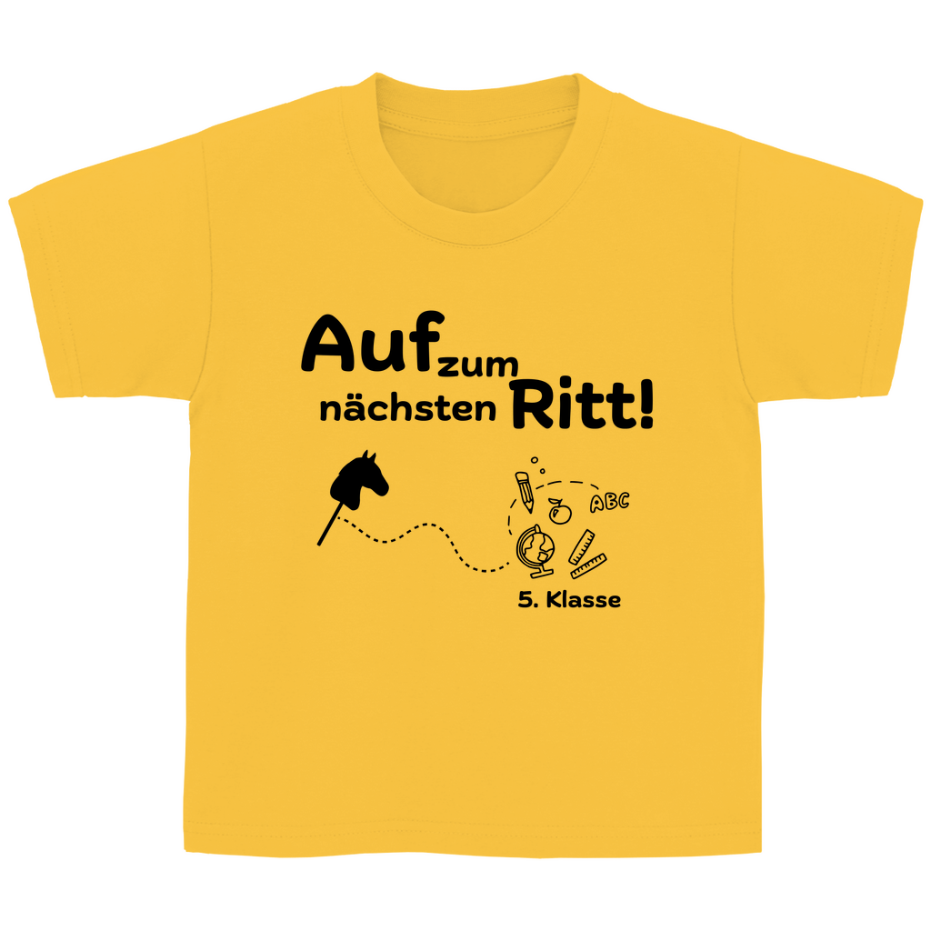Kinder T-Shirt zur Umschulung Hobby Horsing - NÄCHSTER RITT 5.Klasse