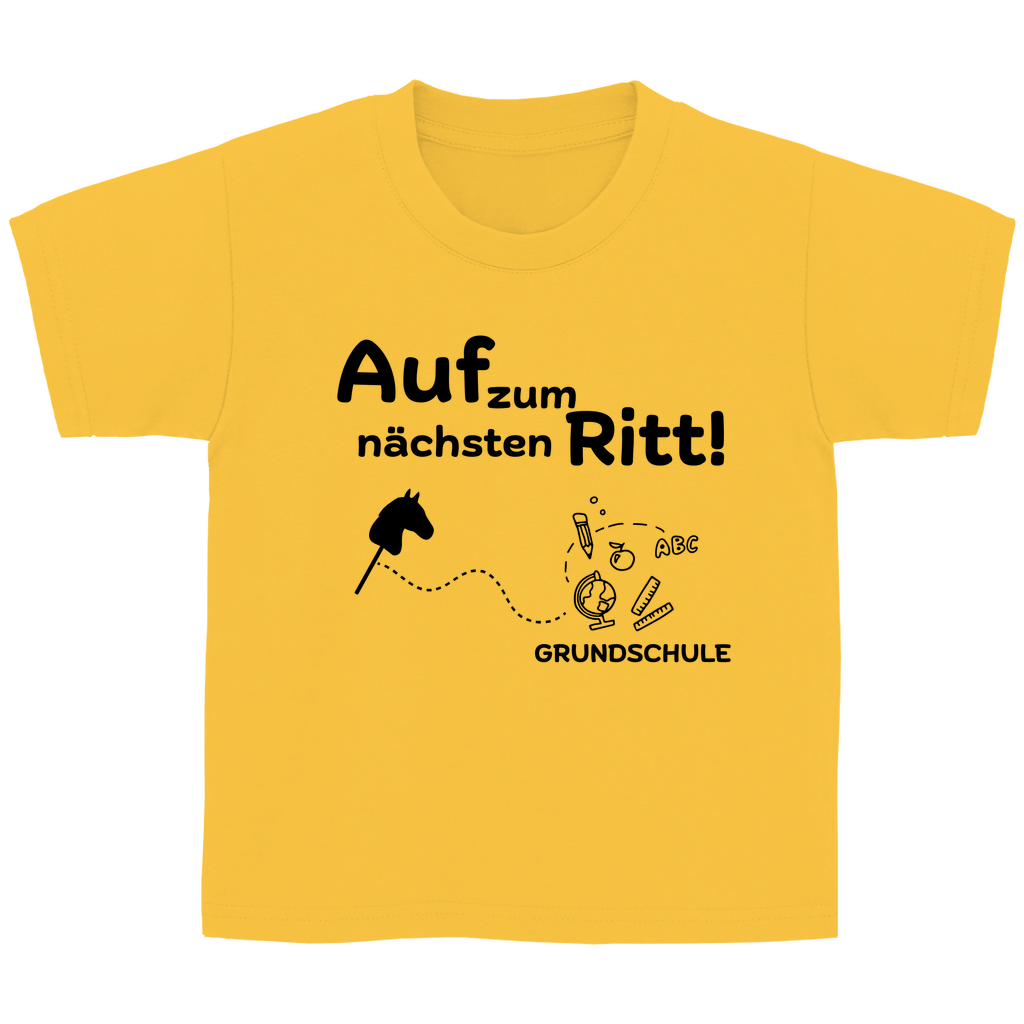 Kinder T-Shirt Hobby Horsing zur Einschulung - Nächster Ritt Grundschule