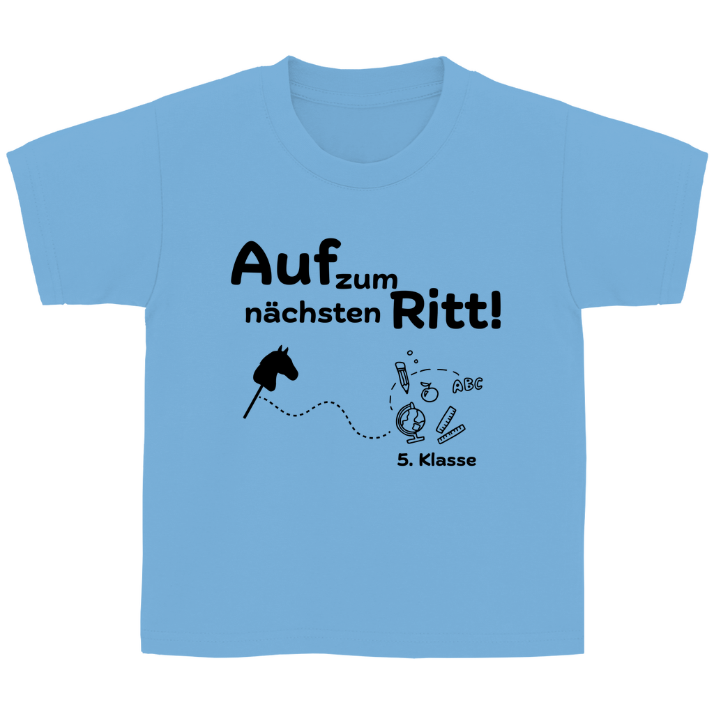 Kinder T-Shirt zur Umschulung Hobby Horsing - NÄCHSTER RITT 5.Klasse