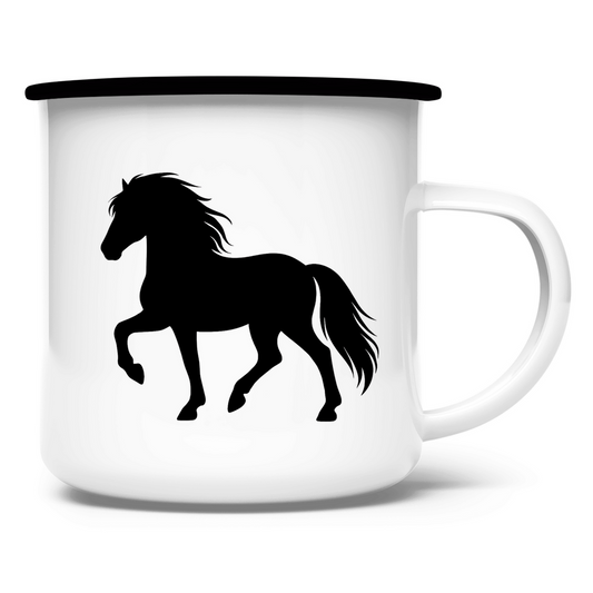 Emaille Tasse Islandpferde TÖLT (personalisierbar)
