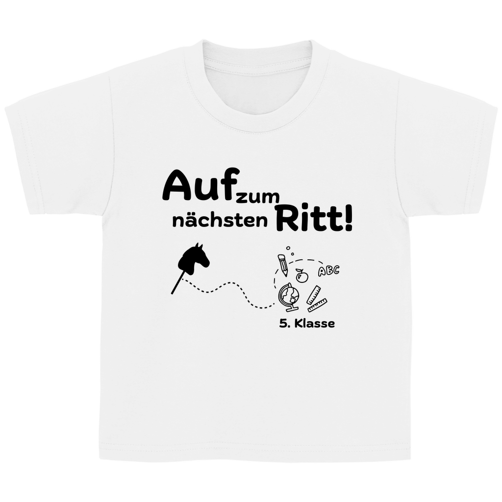 Kinder T-Shirt zur Umschulung Hobby Horsing - NÄCHSTER RITT 5.Klasse