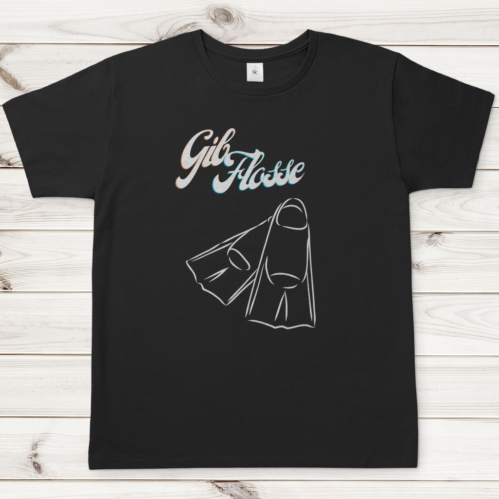 T-Shirt für alle Schwimmer und Schwimmbad-Fans - GIB FLOSSE