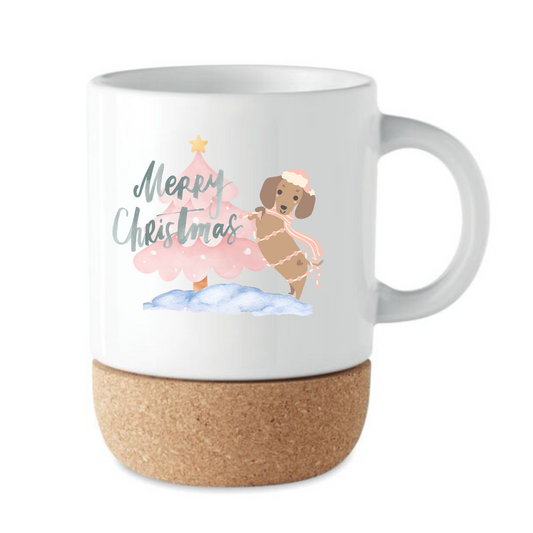 Dackel-Liebe Weihnachtsbaum Korktasse