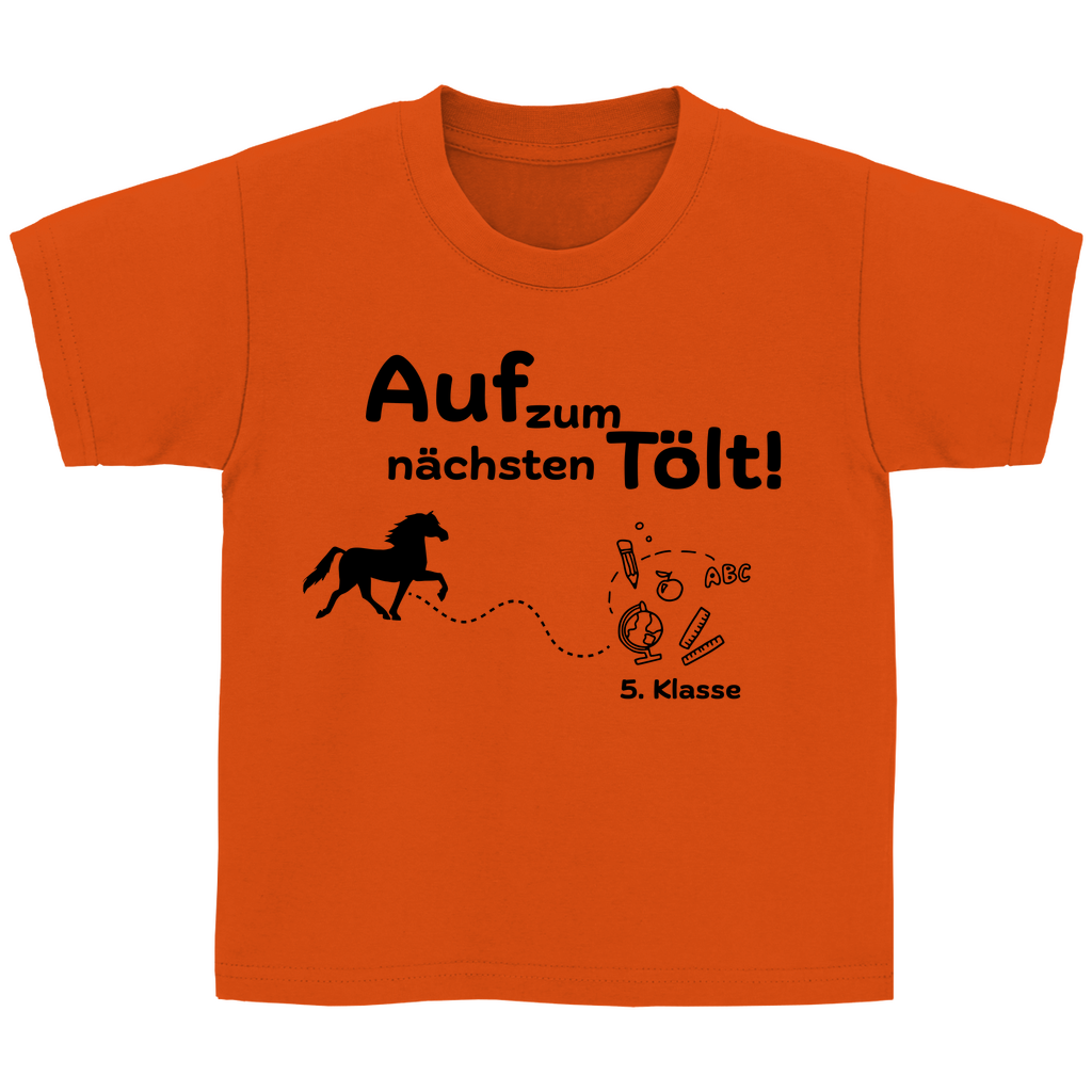 Kinder T-Shirt zur Umschulung Islandpferde - NÄCHSTER TÖLT 5.Klasse