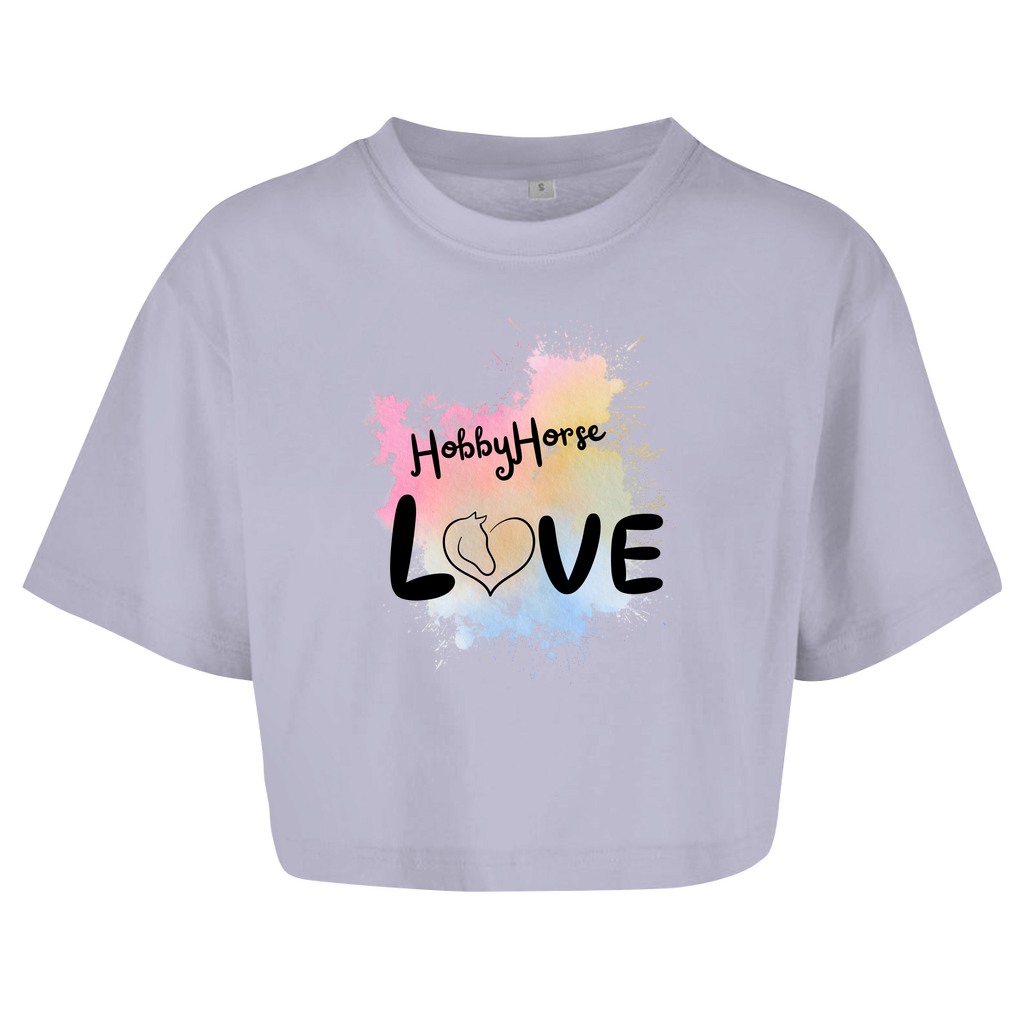 Damen Oversize Crop Top Hobby Horse LOVE