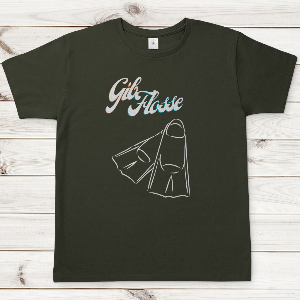 T-Shirt für alle Schwimmer und Schwimmbad-Fans - GIB FLOSSE