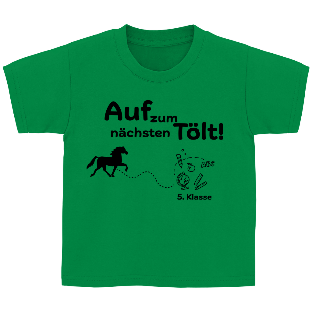 Kinder T-Shirt zur Umschulung Islandpferde - NÄCHSTER TÖLT 5.Klasse