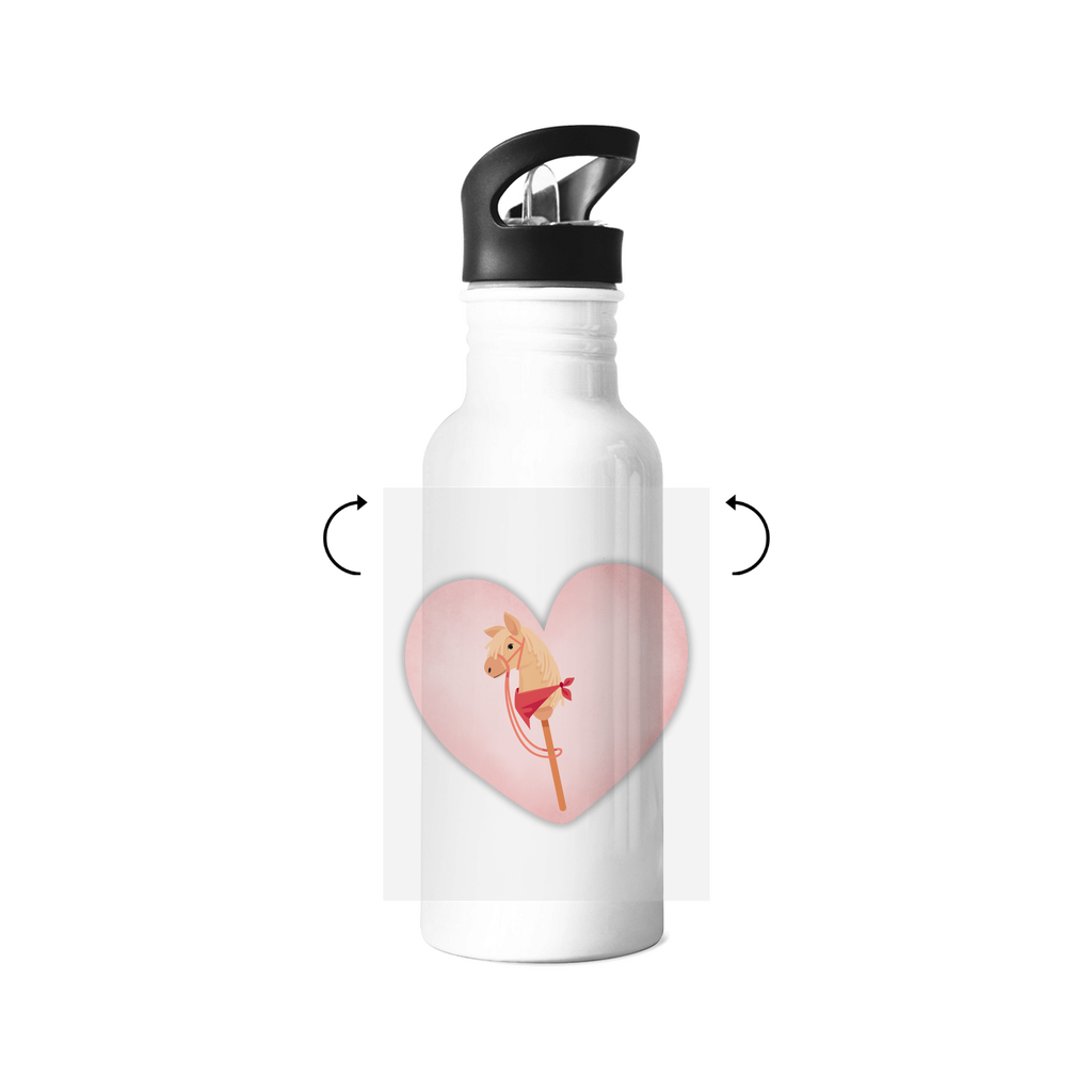 Edelstahl-Trinkflasche Hobby Horse HERZ (personalisierbar)
