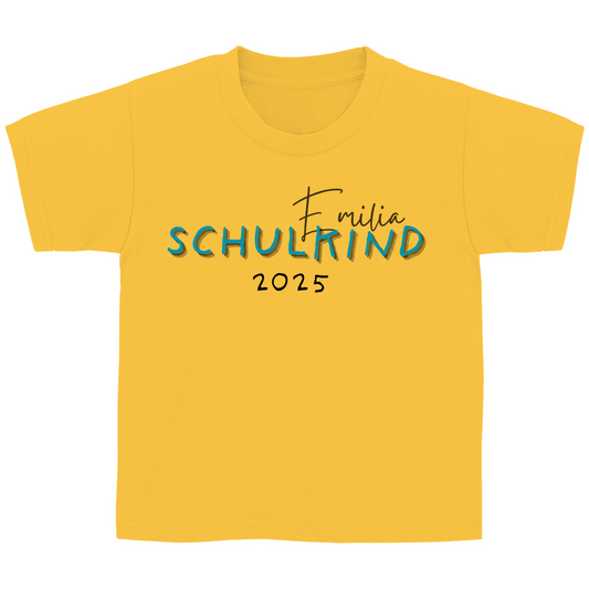 Schulkind T-Shirt zur Einschulung 2025 - Schulkind SCHRIFT