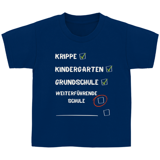 Kinder T-Shirt Checkbox weiterführende Schule