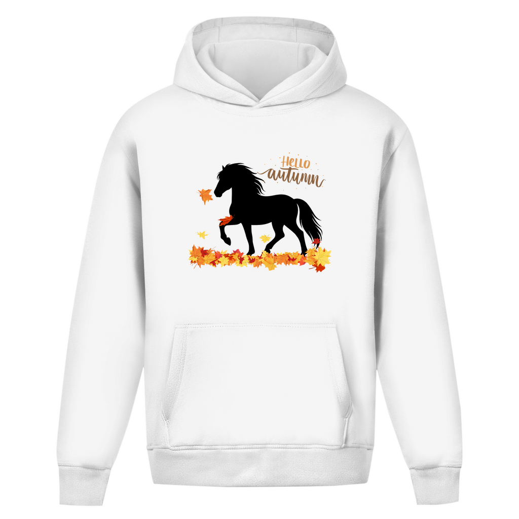 Oversize Islandpferde Hoodie ohne Kordel - Islandpferde Herbst