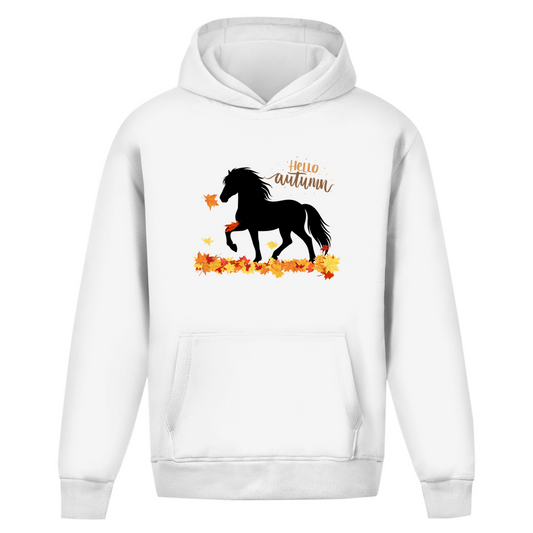 Oversize Islandpferde Hoodie ohne Kordel - Islandpferde Herbst