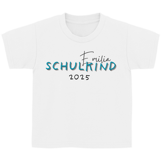 Schulkind T-Shirt zur Einschulung 2025 - Schulkind SCHRIFT