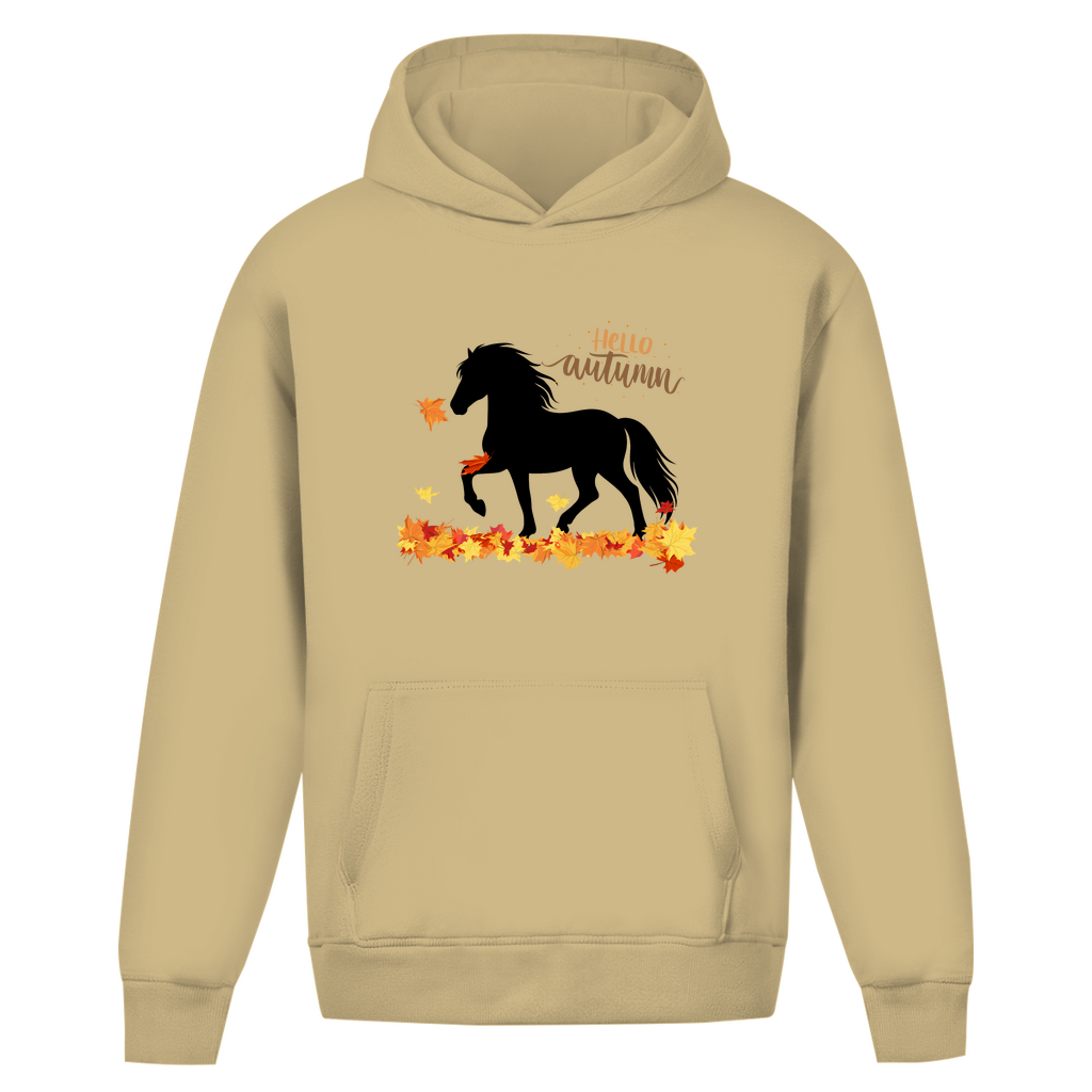 Oversize Islandpferde Hoodie ohne Kordel - Islandpferde Herbst