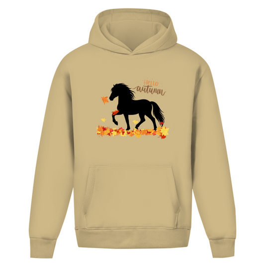 Oversize Islandpferde Hoodie ohne Kordel - Islandpferde Herbst