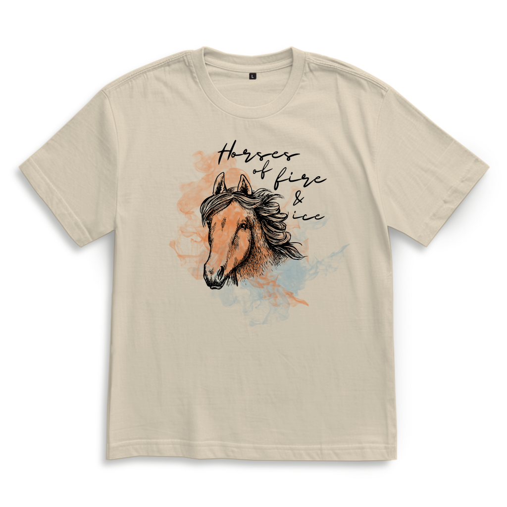 Islandpferde Oversize T-Shirt FIRE & ICE