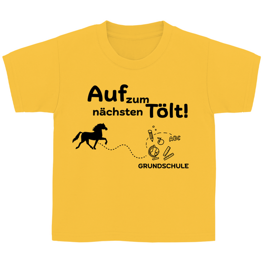 Kinder T-Shirt zur Einschulung -  Islandpferde NÄCHSTER TÖLT Grundschule