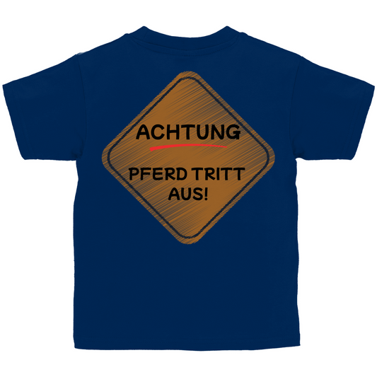 Hobby Horse / Reiter Kinder T-Shirt "Pferd tritt aus"