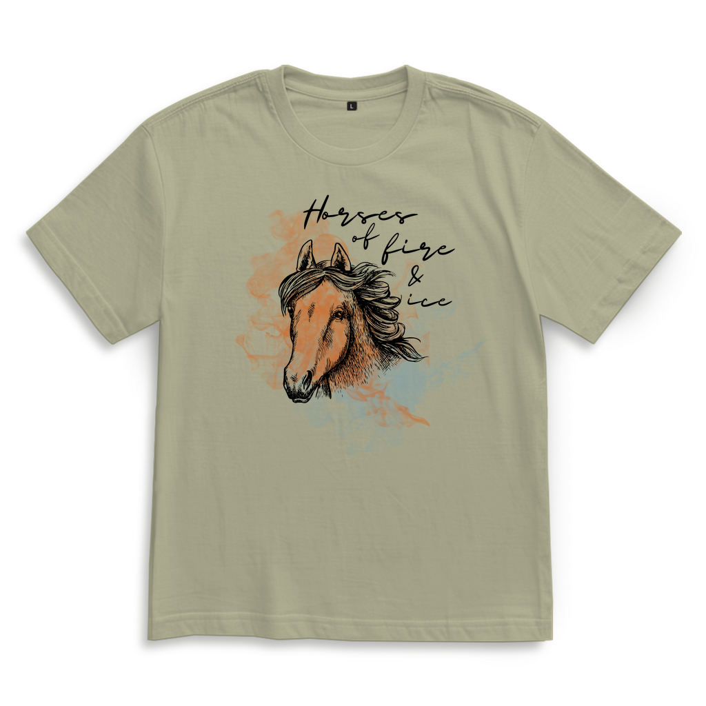 Islandpferde Oversize T-Shirt FIRE & ICE