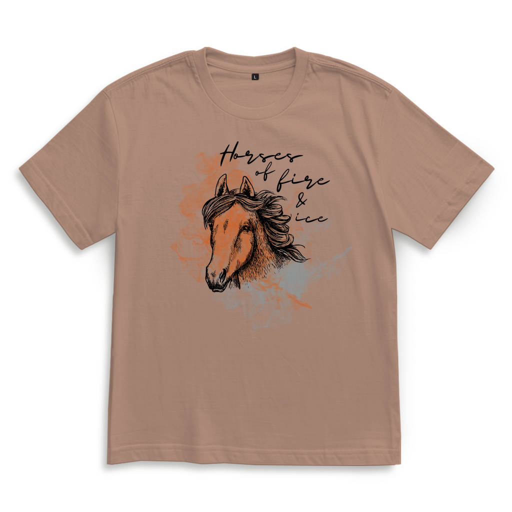 Islandpferde Oversize T-Shirt FIRE & ICE