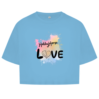 Damen Oversize Crop Top Hobby Horse LOVE