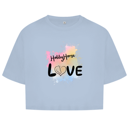 Damen Oversize Crop Top Hobby Horse LOVE