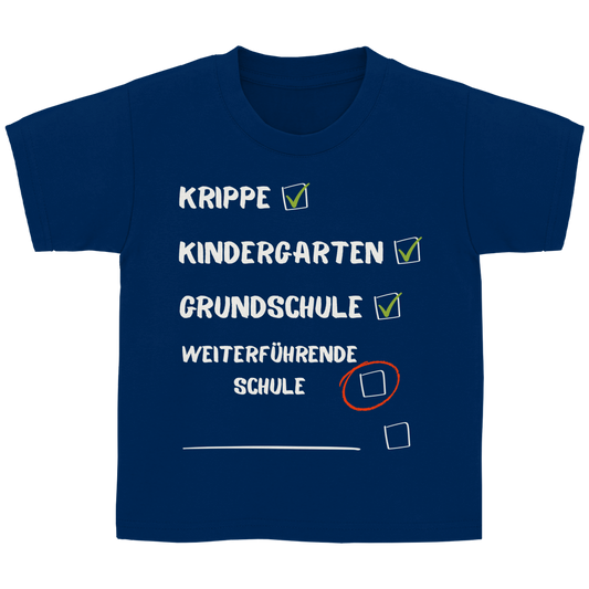 Kinder T-Shirt Checkbox weiterführende Schule
