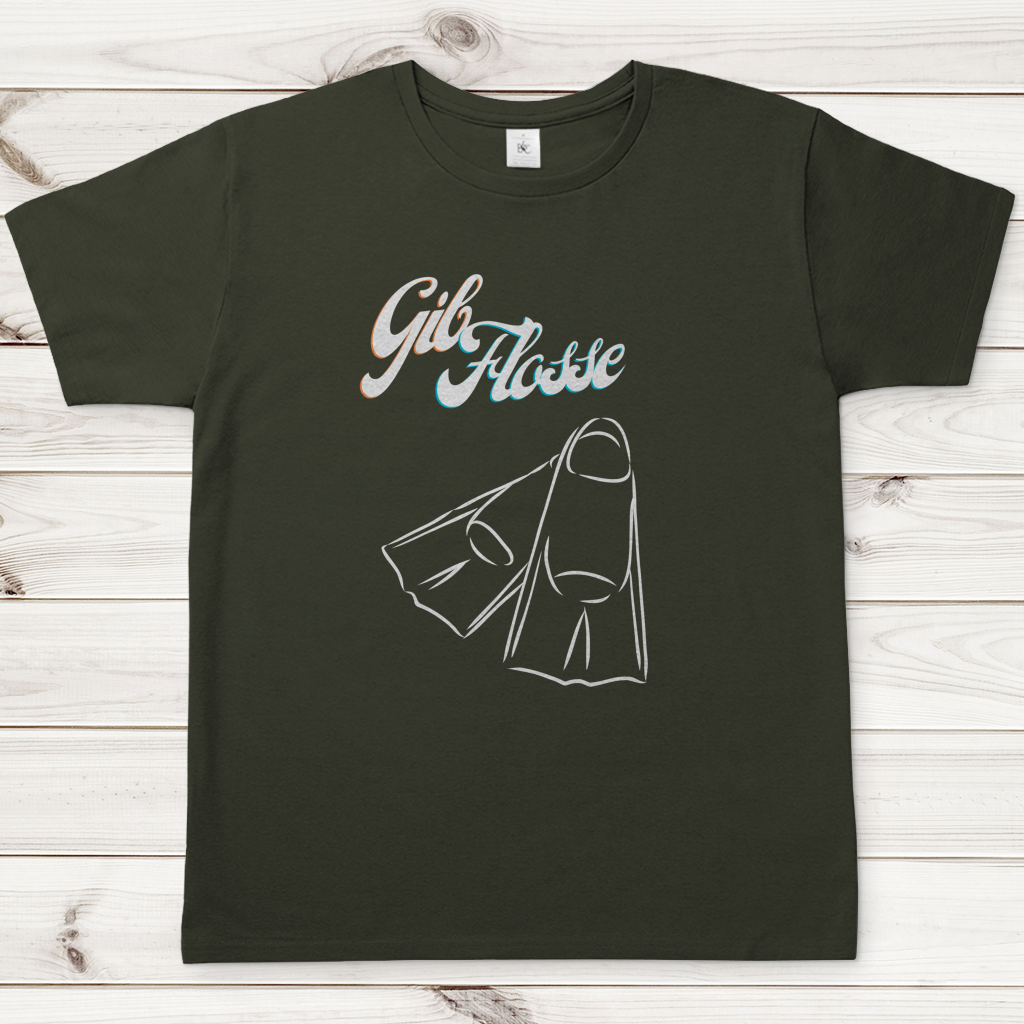 T-Shirt für alle Schwimmer und Schwimmbad-Fans - GIB FLOSSE
