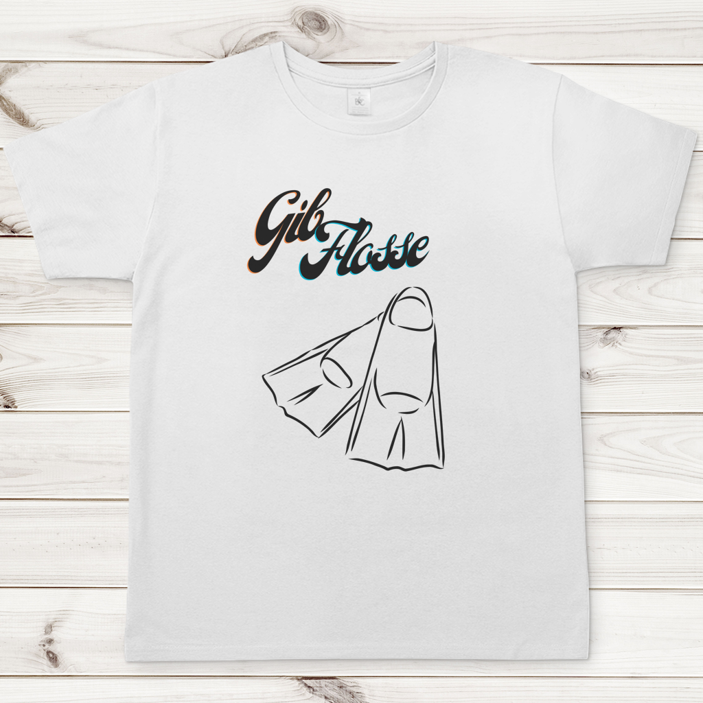 T-Shirt für alle Schwimmer und Schwimmbad-Fans - GIB FLOSSE