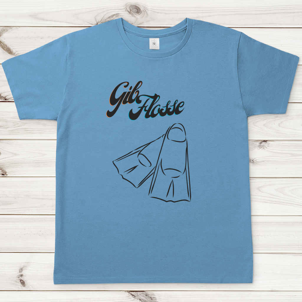 T-Shirt für alle Schwimmer und Schwimmbad-Fans - GIB FLOSSE