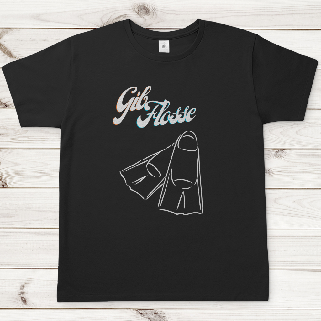 T-Shirt für alle Schwimmer und Schwimmbad-Fans - GIB FLOSSE