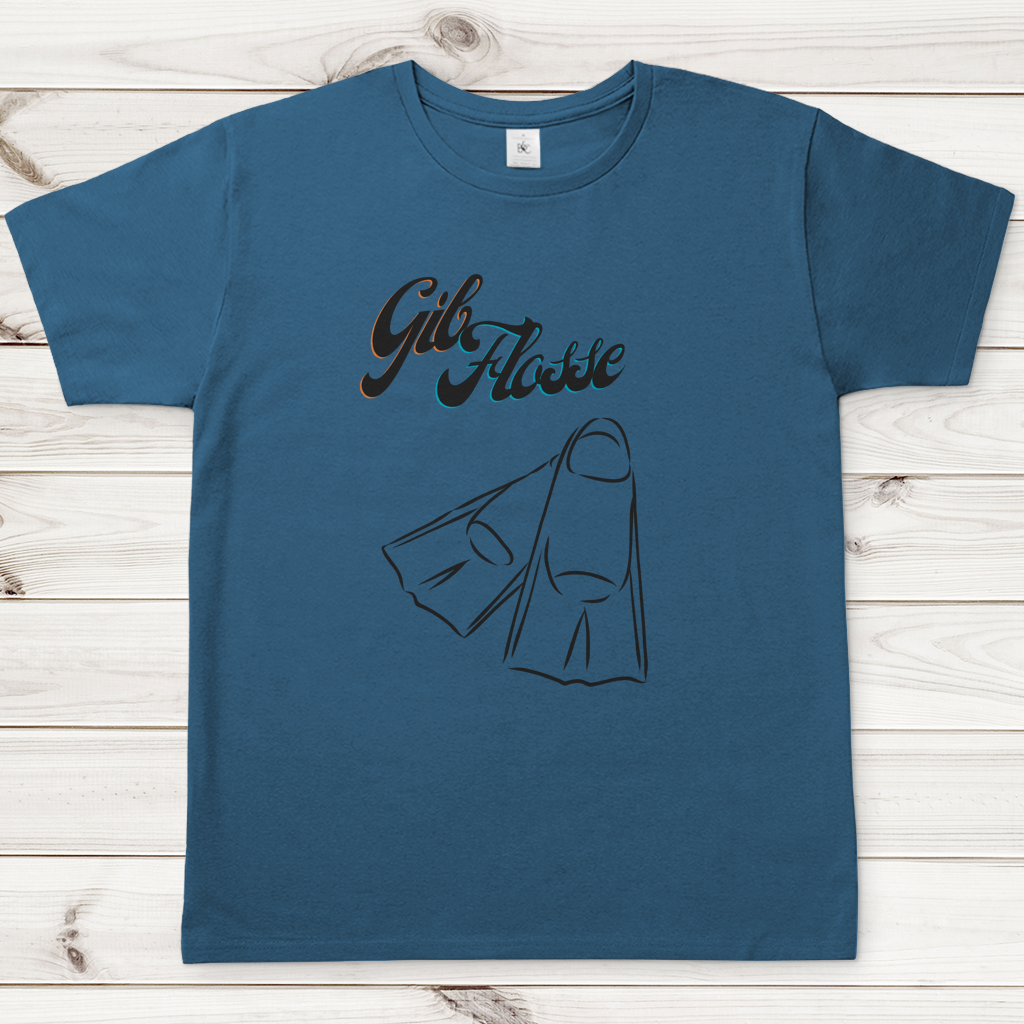 T-Shirt für alle Schwimmer und Schwimmbad-Fans - GIB FLOSSE
