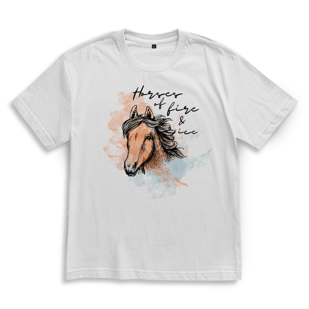 Islandpferde Oversize T-Shirt FIRE & ICE