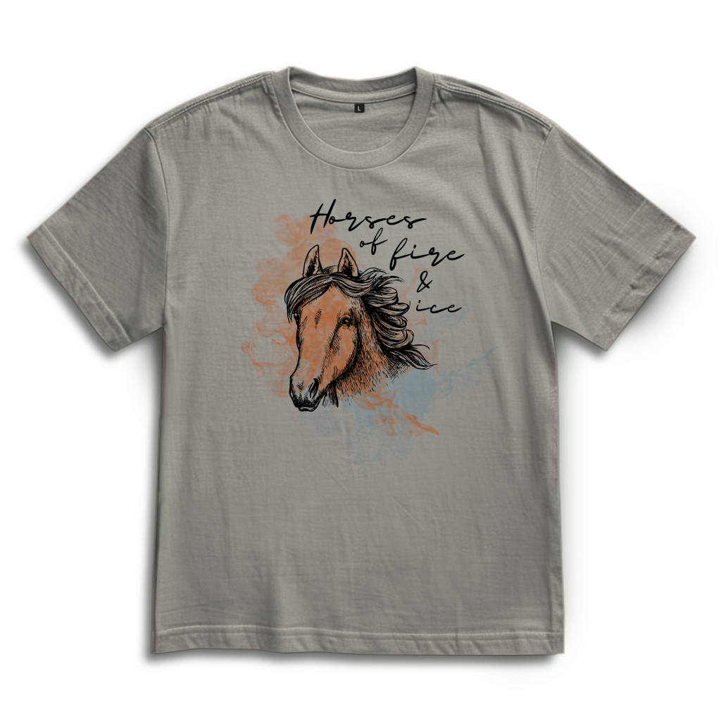 Islandpferde Oversize T-Shirt FIRE & ICE