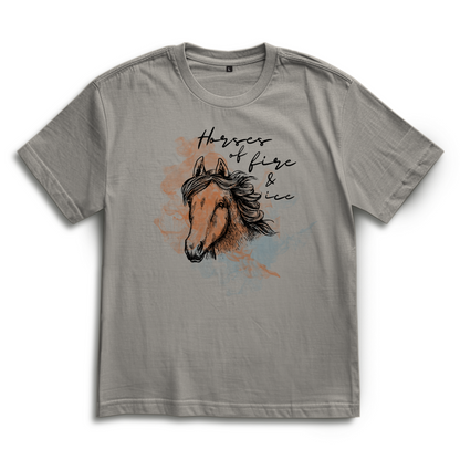 Islandpferde Oversize T-Shirt FIRE & ICE