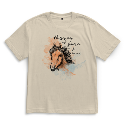 Islandpferde Oversize T-Shirt FIRE & ICE