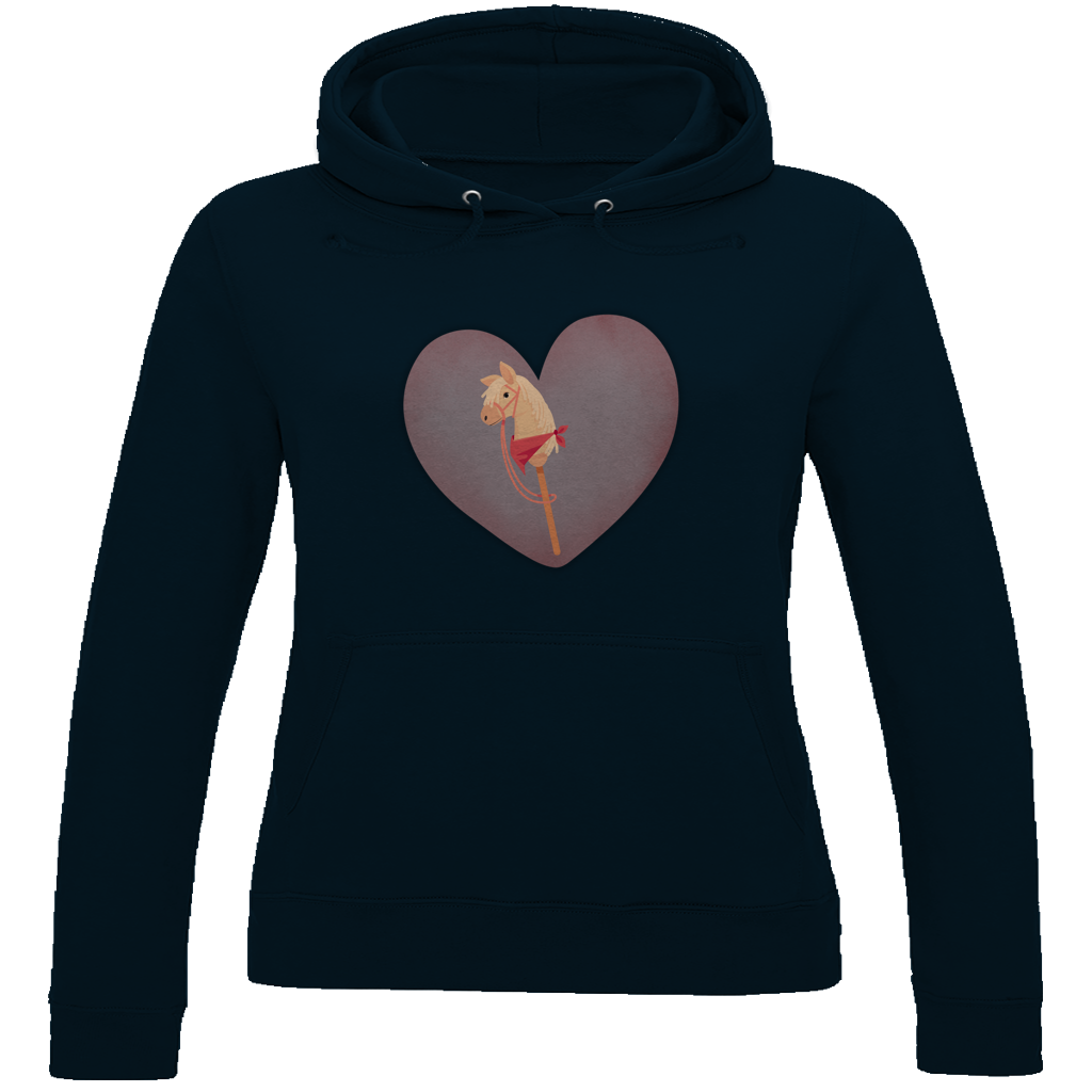 Damen Hoodie Hobby Horse HERZ