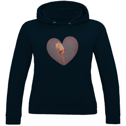 Damen Hoodie Hobby Horse HERZ