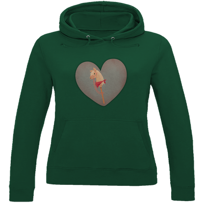 Damen Hoodie Hobby Horse HERZ