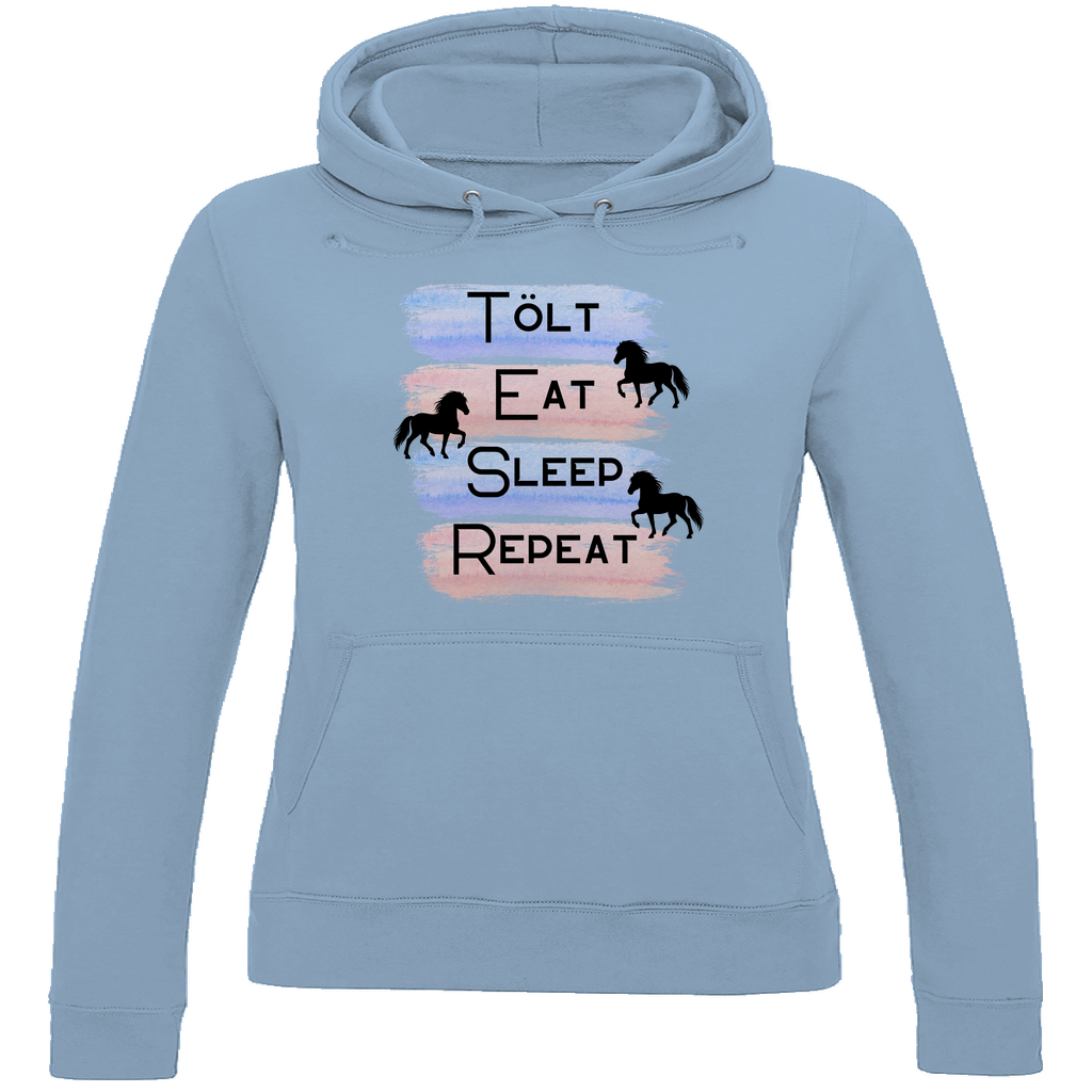 Islandpferde Damen Hoodie - Islandpferde Tölt, Eat, Sleep, Repeat