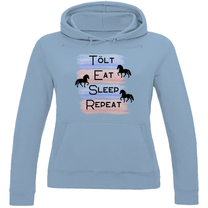 Islandpferde Damen Hoodie - Islandpferde Tölt, Eat, Sleep, Repeat