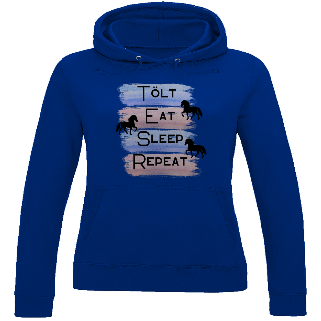Islandpferde Damen Hoodie - Islandpferde Tölt, Eat, Sleep, Repeat