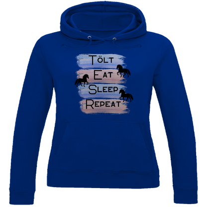 Islandpferde Damen Hoodie - Islandpferde Tölt, Eat, Sleep, Repeat