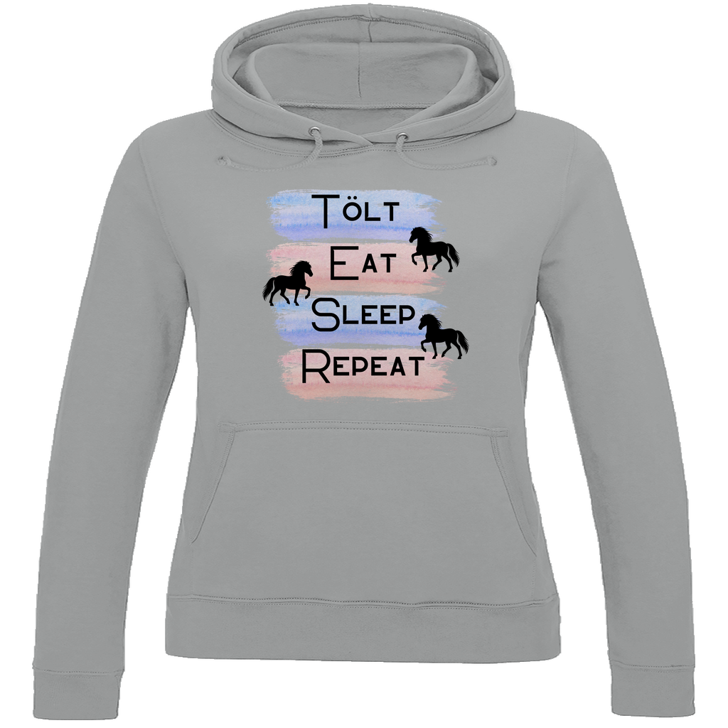Islandpferde Damen Hoodie - Islandpferde Tölt, Eat, Sleep, Repeat